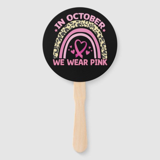 In oktober Draag we roze borstkanker Handwaaier (Voorkant)