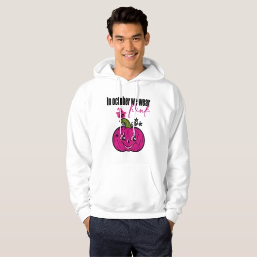 In oktober Draag we roze borstkanker Hoodie (Voorkant volledig)