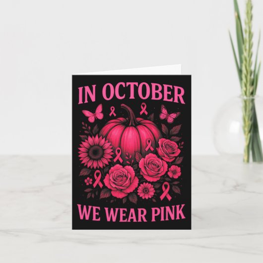 In oktober Draag we roze - borstkanker Kaart (Voorkant)
