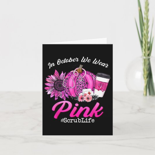 In oktober Draag we roze borstkanker Kaart (Voorkant)