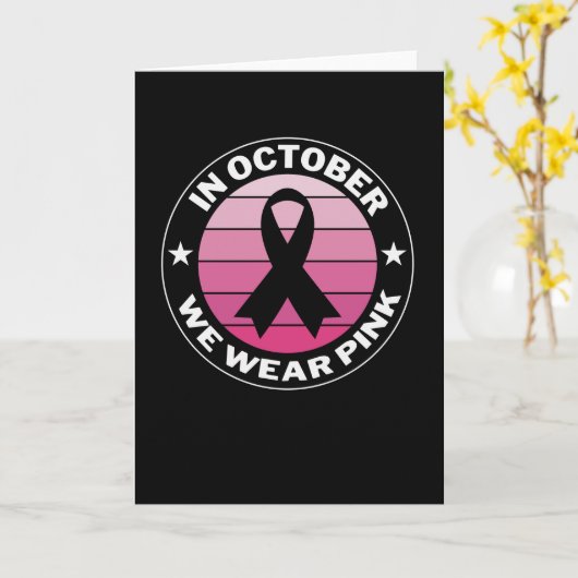 In oktober Draag we roze borstkanker Kaart (Gele Bloem)