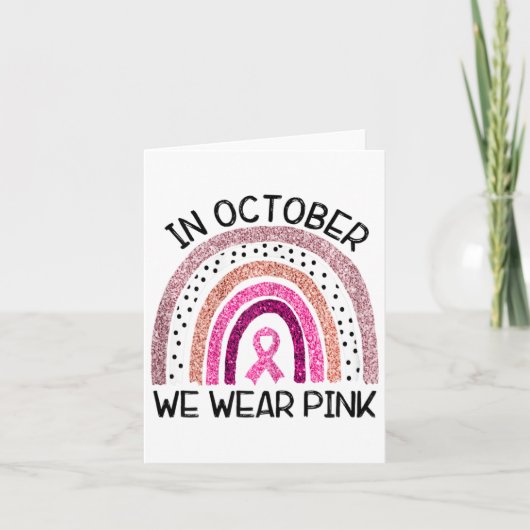 In oktober Draag we roze borstkanker Kaart (Voorkant)