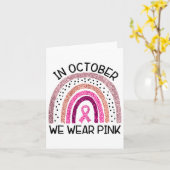 In oktober Draag we roze borstkanker Kaart (Gele Bloem)