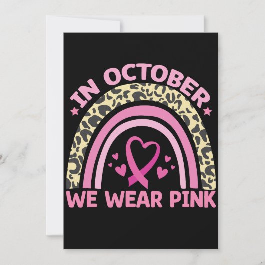 In oktober Draag we roze borstkanker Kaart (Voorkant)