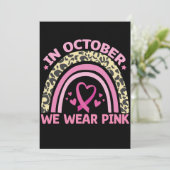 In oktober Draag we roze borstkanker Kaart (Staand voorkant)
