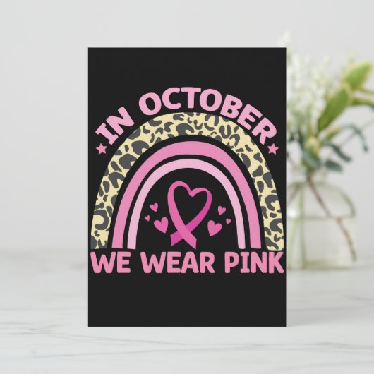 In oktober Draag we roze borstkanker Kaart (Staand voorkant)