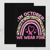 In oktober Draag we roze borstkanker Kaart (Voorkant / Achterkant)