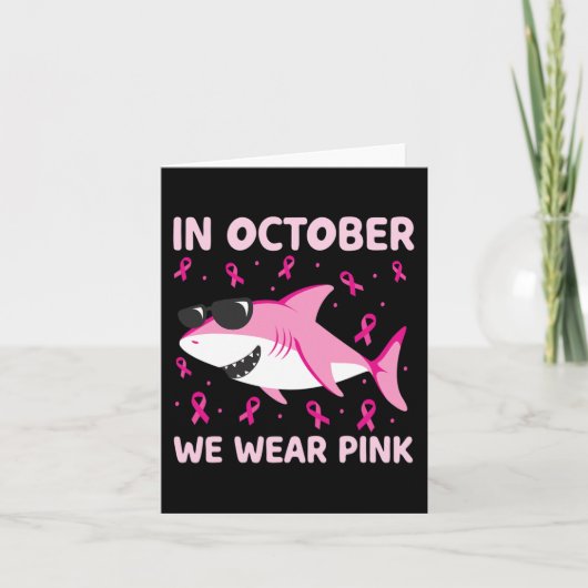 In oktober Draag we roze borstkanker Kinder B Kaart (Voorkant)