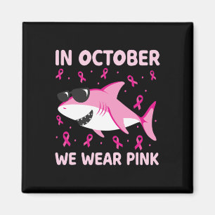 In oktober Draag we roze borstkanker Kinder B Magneet