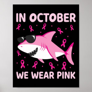 In oktober Draag we roze borstkanker Kinder B Poster