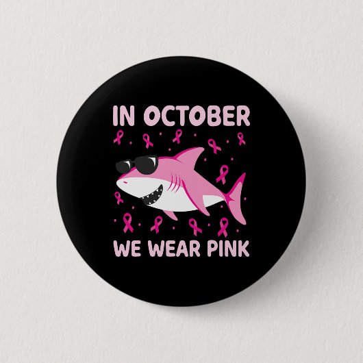 In oktober Draag we roze borstkanker Kinder B Ronde Button 5,7 Cm (Voorkant)