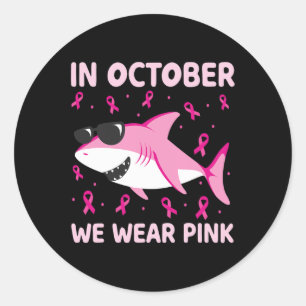 In oktober Draag we roze borstkanker Kinder B Ronde Sticker