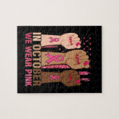 In oktober draag we roze borstkanker legpuzzel (Horizontaal)