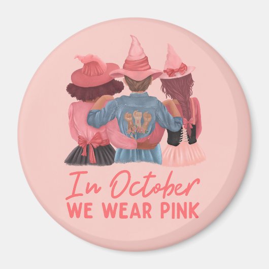 In oktober Draag we roze borstkanker Magneet (Voorkant)