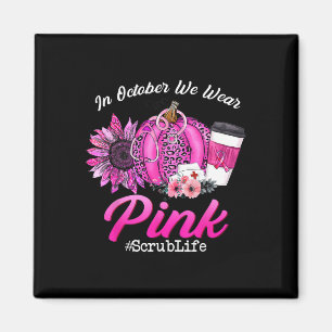 In oktober Draag we roze borstkanker Magneet