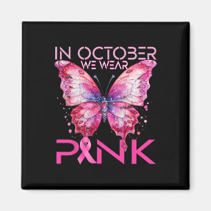 In oktober Draag we roze borstkanker Magneet