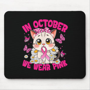 In oktober Draag we roze borstkanker Muismat