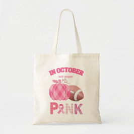 In oktober draag we roze, borstkanker overlevende tote bag