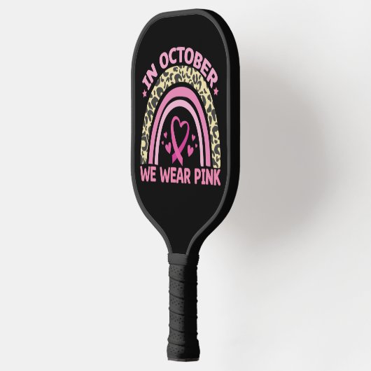 In oktober Draag we roze borstkanker Pickleball Paddle (Links)