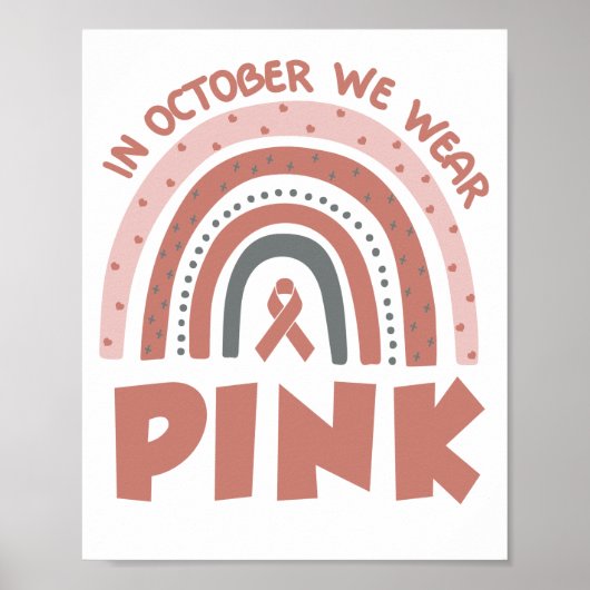 In oktober Draag we roze borstkanker Poster (Voorkant)