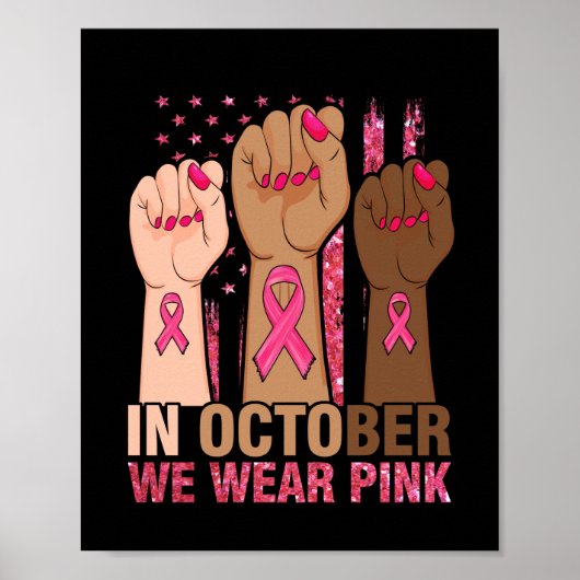 In oktober draag we roze borstkanker poster (Voorkant)