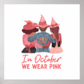 In oktober Draag we roze borstkanker Poster (Voorkant)