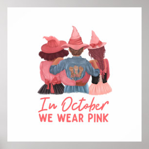 In oktober Draag we roze borstkanker Poster