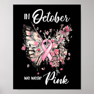 In oktober Draag we roze borstkanker Poster