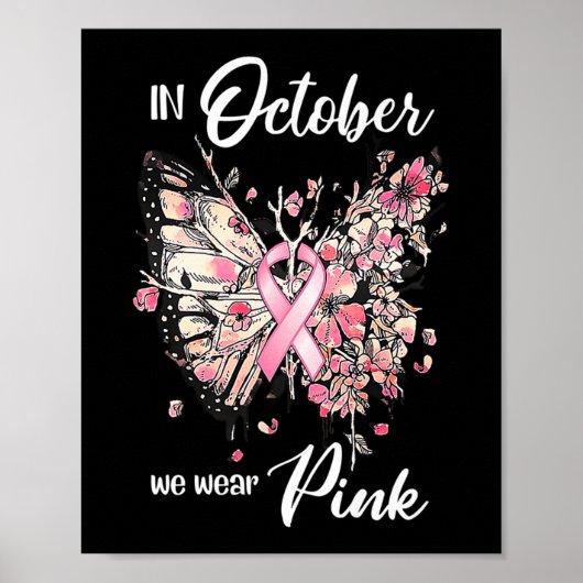 In oktober Draag we roze borstkanker Poster (Voorkant)