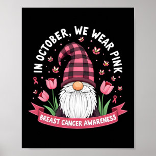 In oktober Draag we roze - borstkanker Poster