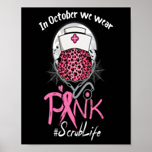 In oktober Draag we roze borstkanker Poster