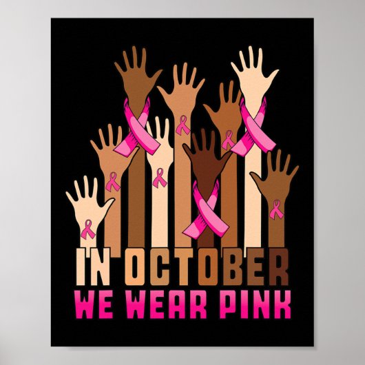 In oktober Draag we roze borstkanker. Poster (Voorkant)