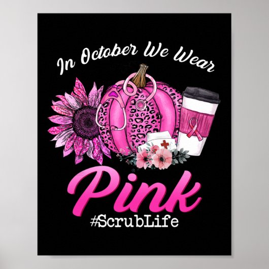 In oktober Draag we roze borstkanker Poster (Voorkant)