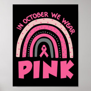 In oktober Draag we roze borstkanker Poster