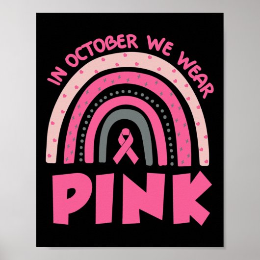 In oktober Draag we roze borstkanker Poster (Voorkant)