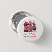 In oktober Draag we roze borstkanker Ronde Button 3,2 Cm (Voorkant /achterkant)
