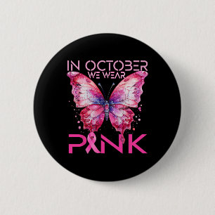 In oktober Draag we roze borstkanker Ronde Button 5,7 Cm