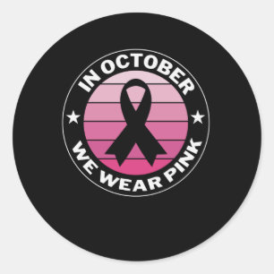 In oktober Draag we roze borstkanker Ronde Sticker
