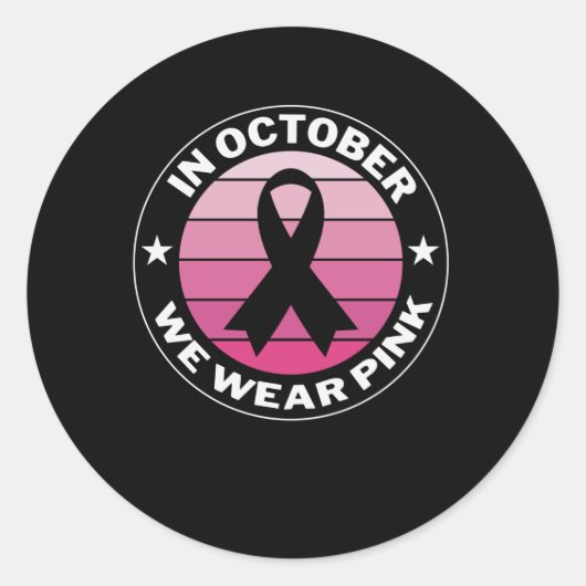 In oktober Draag we roze borstkanker Ronde Sticker (Voorkant)