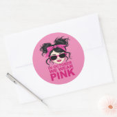 In oktober Draag we roze borstkanker Ronde Sticker (Envelop)