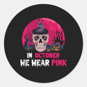 In oktober Draag we roze borstkanker Ronde Sticker