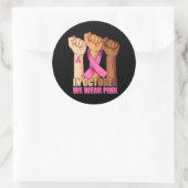In oktober draag we roze borstkanker ronde sticker (Tas)