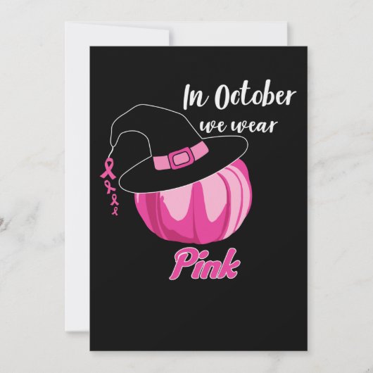 In oktober Draag we roze borstkanker Save The Date (Voorkant)