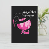 In oktober Draag we roze borstkanker Save The Date (Staand voorkant)