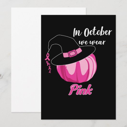 In oktober Draag we roze borstkanker Save The Date (Voorkant / Achterkant)