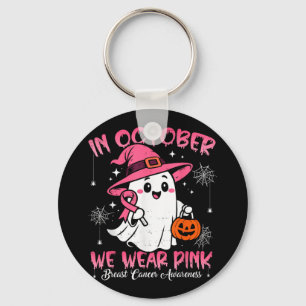 In oktober Draag we roze borstkanker Shirten vrouw Sleutelhanger