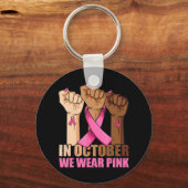 In oktober Draag we roze borstkanker. Sleutelhanger (Voorkant)