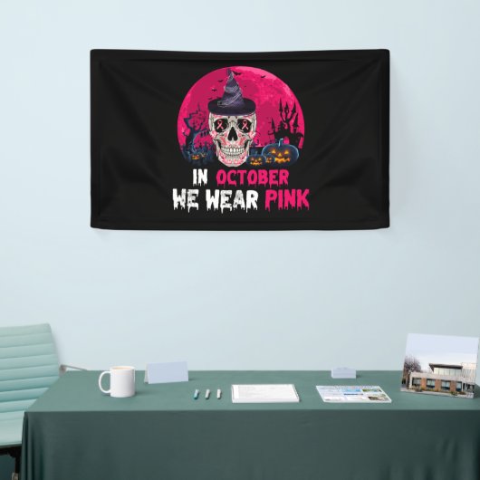 In oktober Draag we roze borstkanker Spandoek (Beurs)