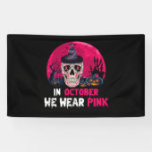 In oktober Draag we roze borstkanker Spandoek (Horizontaal)