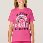 In oktober Draag we roze borstkanker T-shirt (Voorkant)